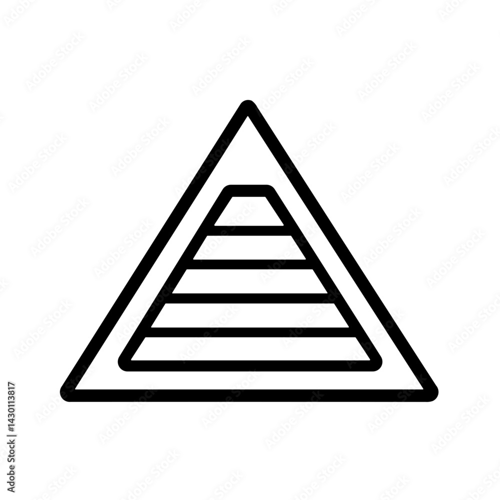 Simple Egyptian Pyramid flat black Icon