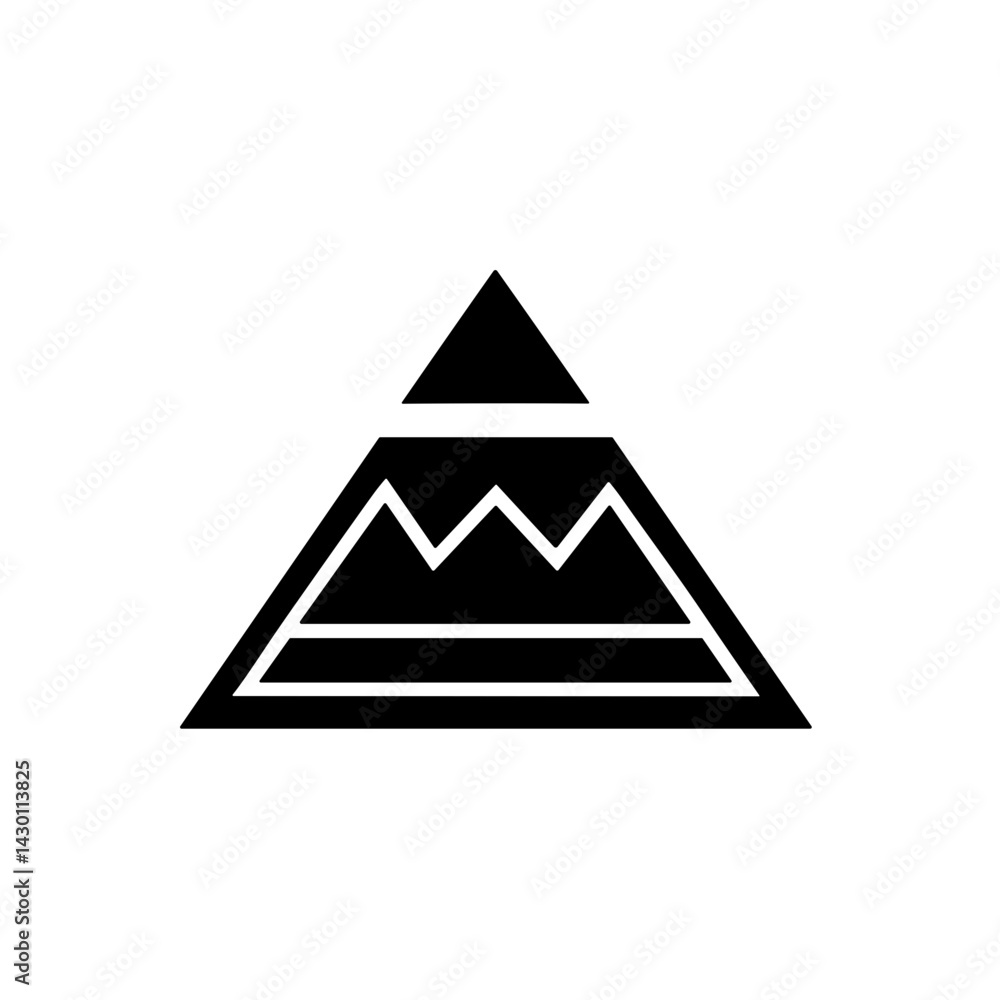 Simple Egyptian Pyramid flat black Icon