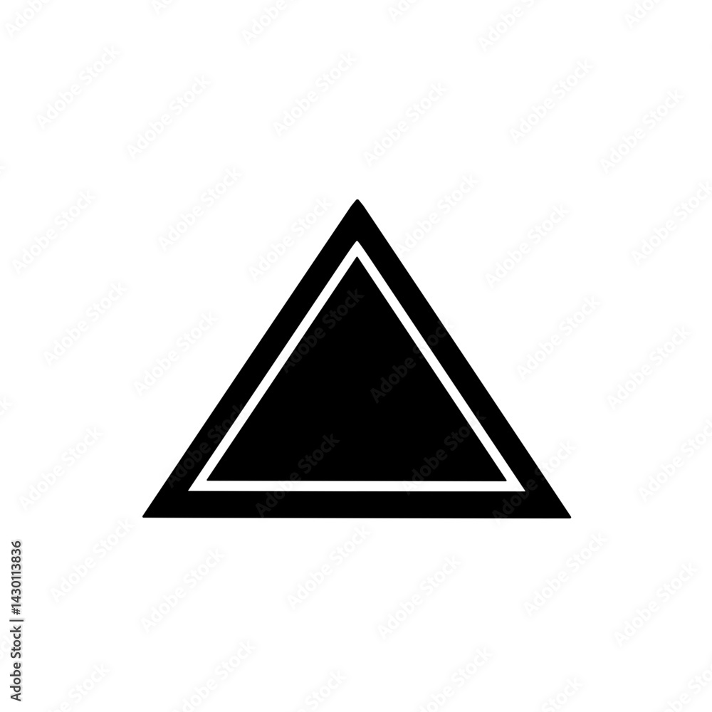 Simple Egyptian Pyramid flat black Icon