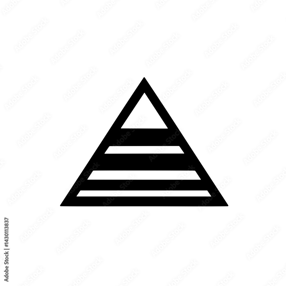 Simple Egyptian Pyramid flat black Icon