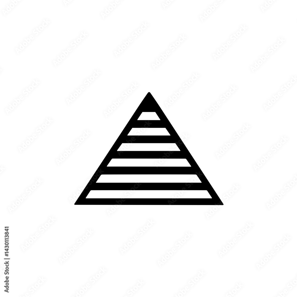Simple Egyptian Pyramid flat black Icon