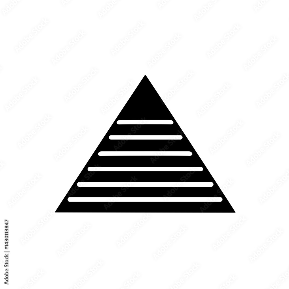 Simple Egyptian Pyramid flat black Icon