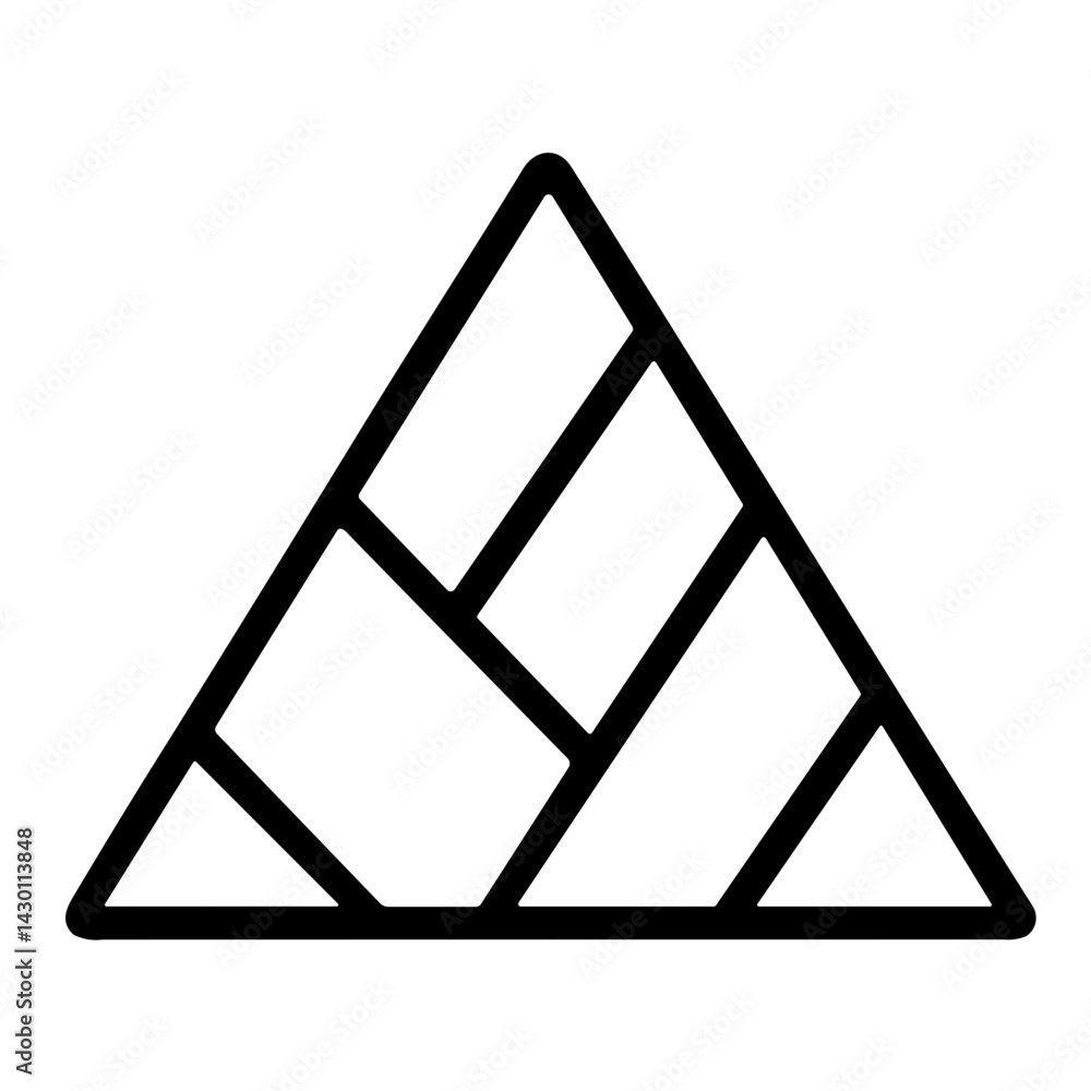 Simple Egyptian Pyramid flat black Icon