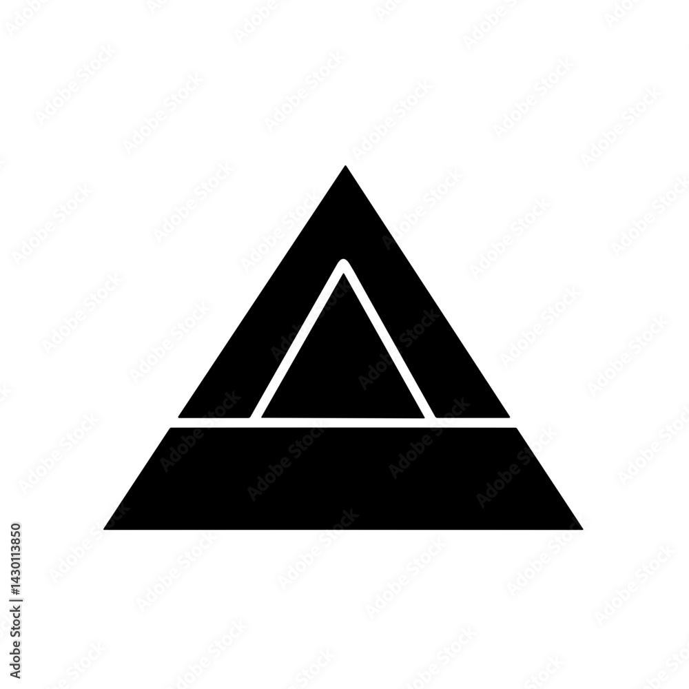 Simple Egyptian Pyramid flat black Icon