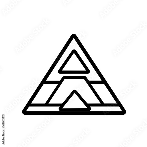 Obraz na płótnie Simple Egyptian Pyramid flat black Icon w salonie