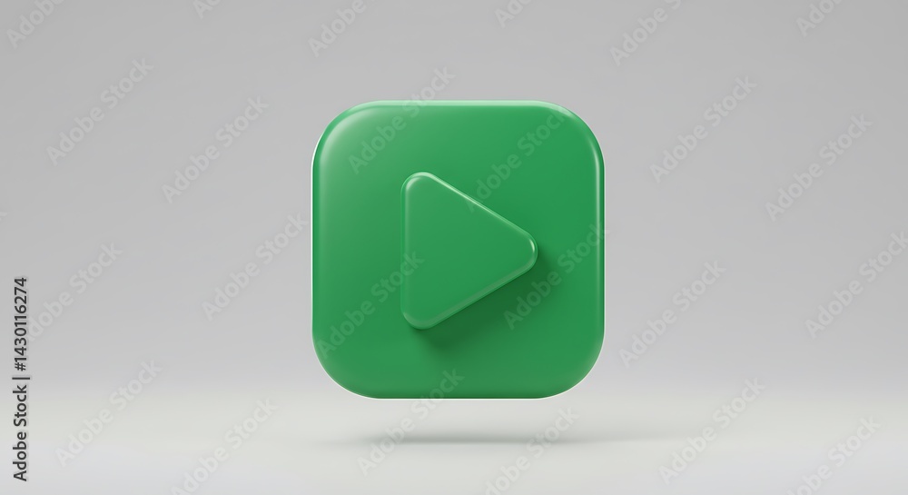 Green Play Button Icon Green Play Button Icon