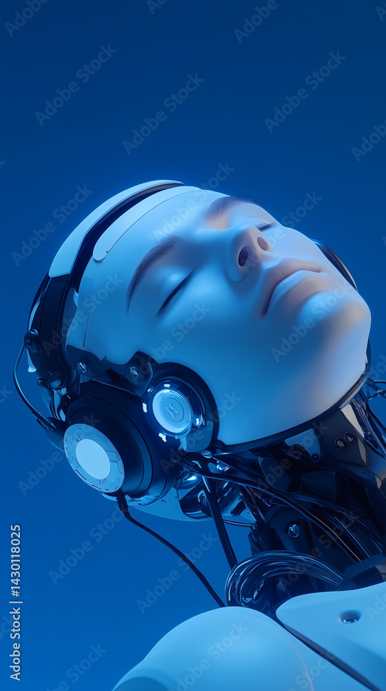 Fototapeta premium Artificial intelligence brain-computer interface
