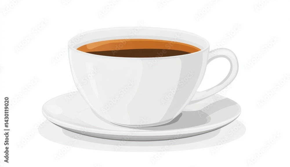 White coffee cup and saucer on white background White coffee cup and saucer on white background