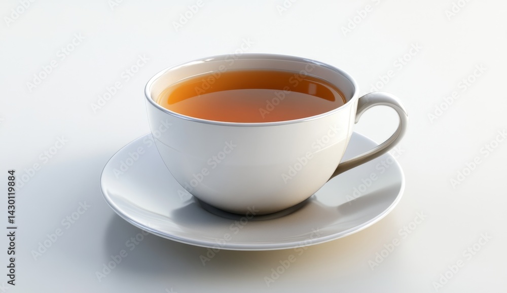 White teacup and saucer, still life, studio shot, beverage White teacup and saucer, still life, studio shot, beverage
