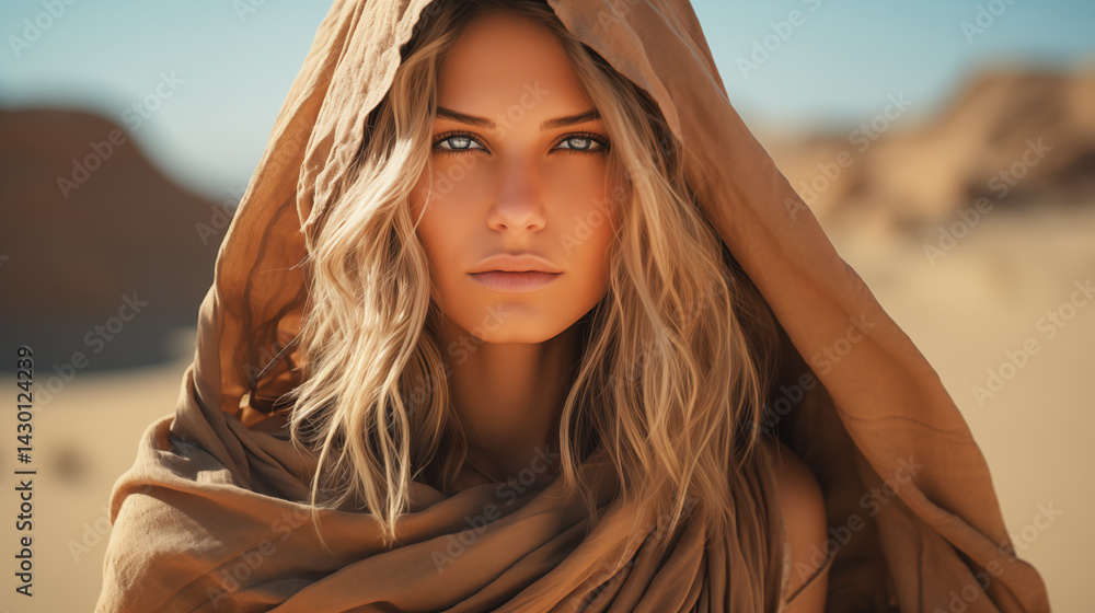 portrait of a woman in the desert