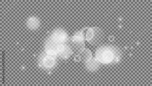 Bokeh circles on transparent background