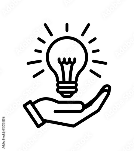 Light bulb above the hand