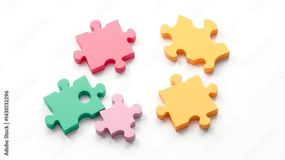 Puzzle Pieces Connecting Puzzle Pieces Connecting