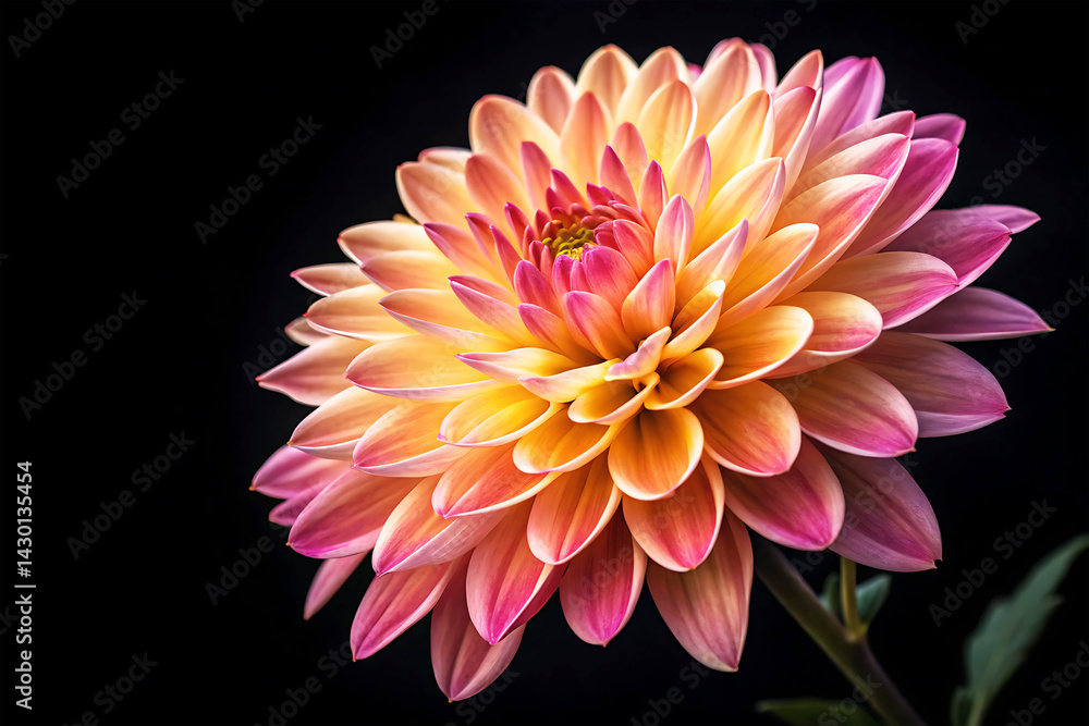 Gradient Chrysanthemum Macro on Black Background Gradient Chrysanthemum Macro on Black Background