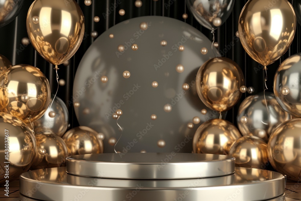 Elegant Celebration Background with Balloons and Shine Elements Elegant Celebration Background with Balloons and Shine Elements