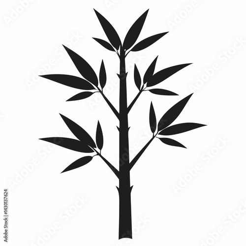 2D flat vector illustration Bamboo Tree icon isolated on a white background.