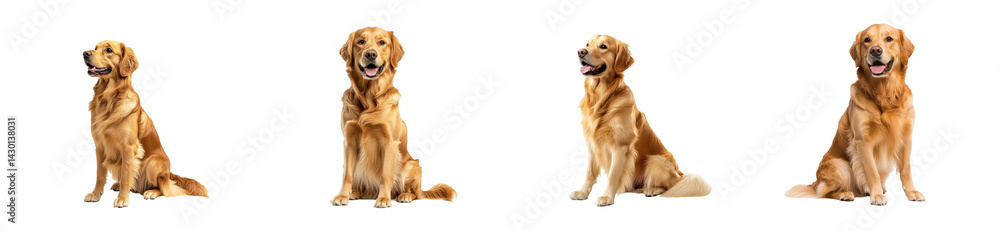 Golden retrievers in different poses with a transparent background Golden retrievers in different poses with a transparent background