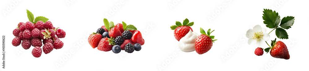 Berries on a clear background for creative use Berries on a clear background for creative use