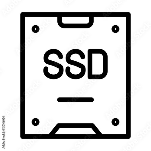 ssd disk line icon