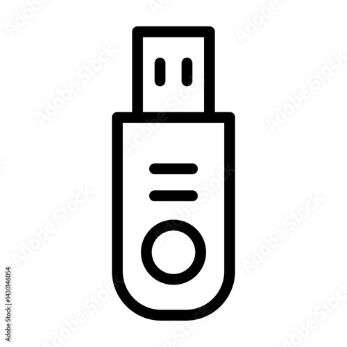 usb flash drive line icon