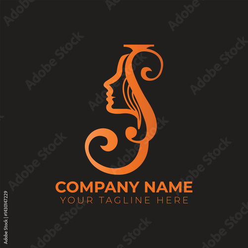 SJ beauty logo design template