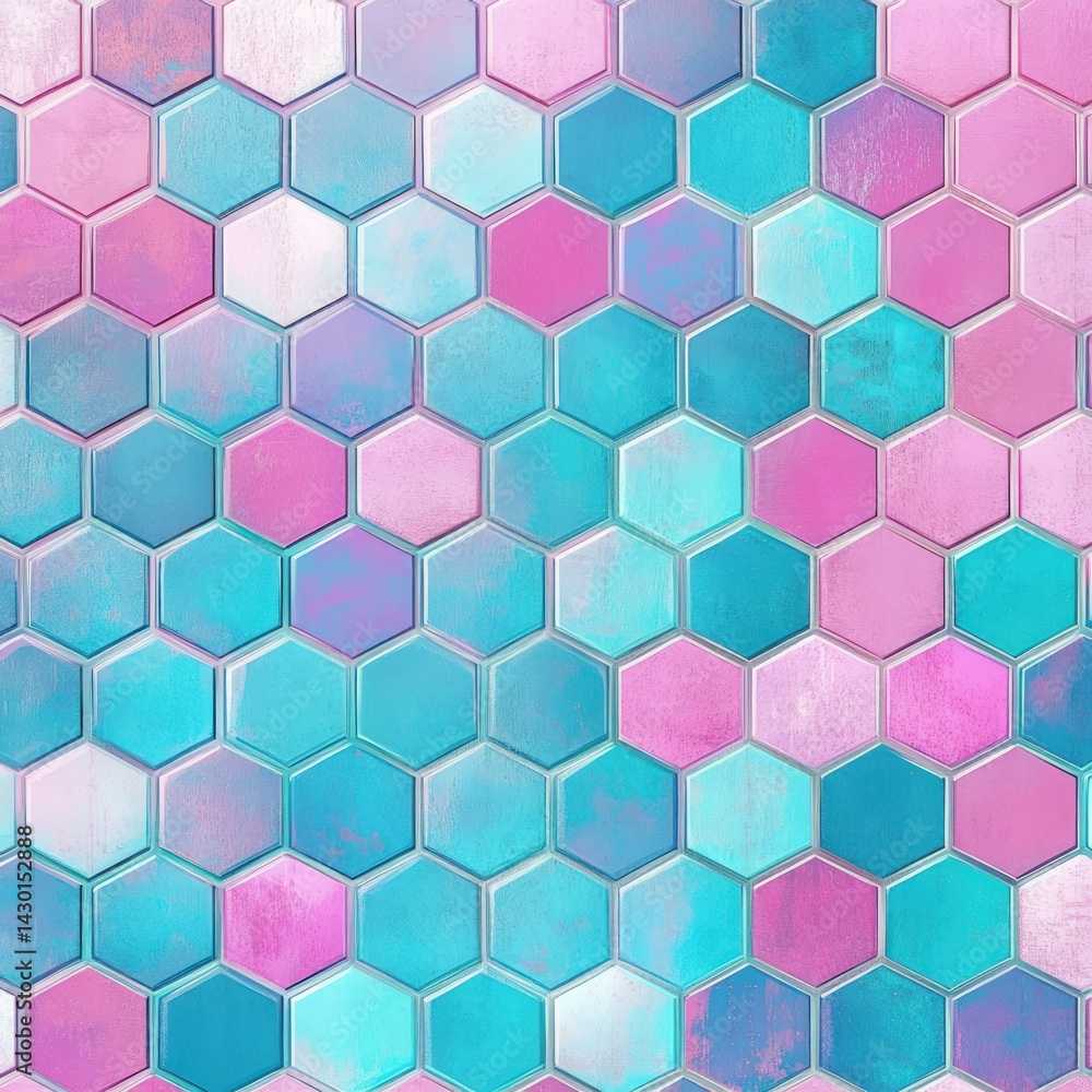 Hexagon tile pattern in pastel colors Hexagon tile pattern in pastel colors