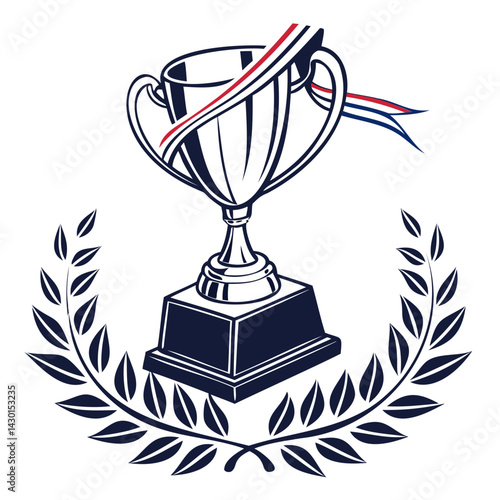 clean trophy icon representing championship and sports victory isolated on transparent background