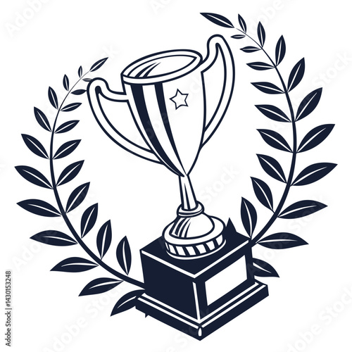 clean trophy icon representing championship and sports victory isolated on transparent background