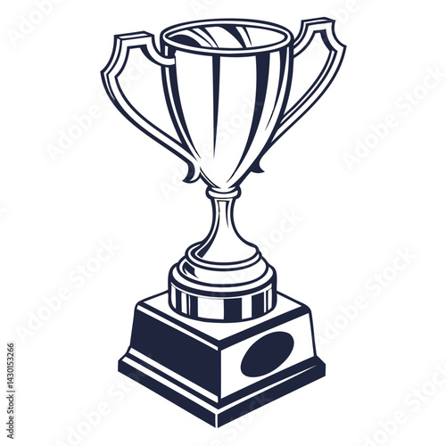 clean trophy icon representing championship and sports victory isolated on transparent background