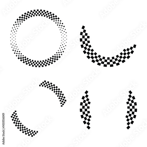 Circle black checkered patterns
