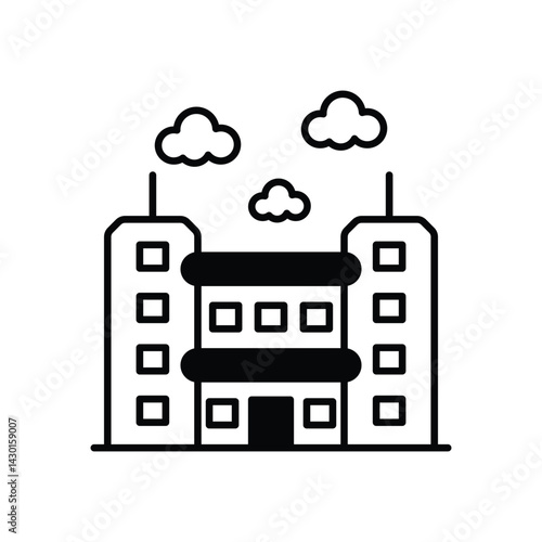 Modern Apartments icon vector stock illustration