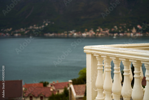 Obraz na płótnie Balcony with Adriatic Sea and town view w salonie