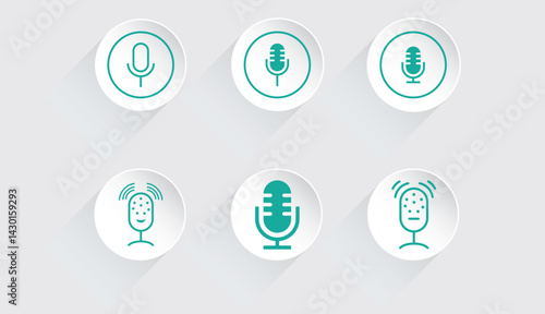Vector illustration of black color voice icon set. illustration design on white background.