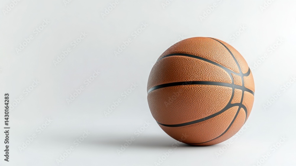A basketball resting on a smooth surface, emphasizing its texture and design. A basketball resting on a smooth surface, emphasizing its texture and design.