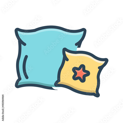 Vector color illustration icon for Cushion