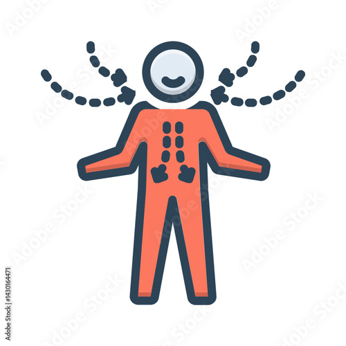 Vector color illustration icon for Deep breath