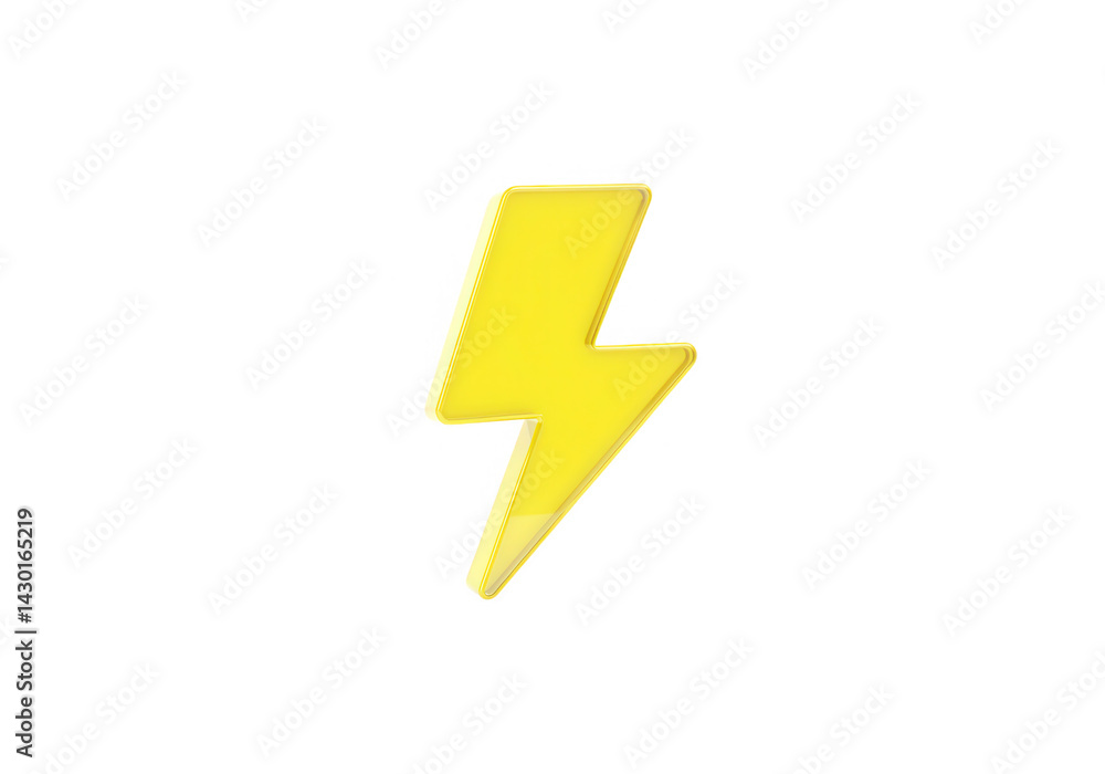 Single yellow lightning bolt on a completely solid dark space on transparent background Single yellow lightning bolt on a completely solid dark space on transparent background