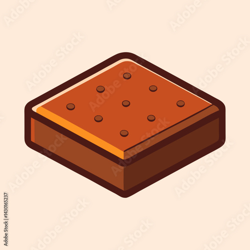 vector illustration of brownie square
