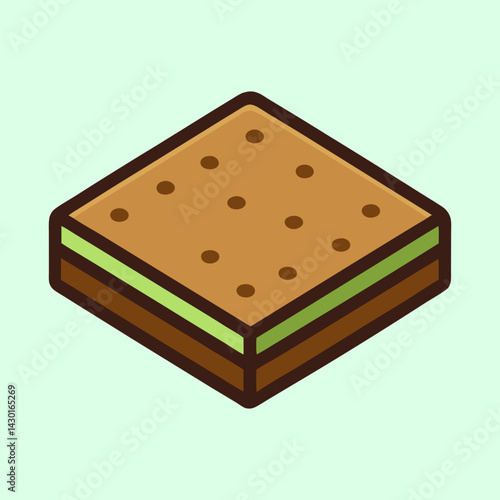 vector illustration of brownie square