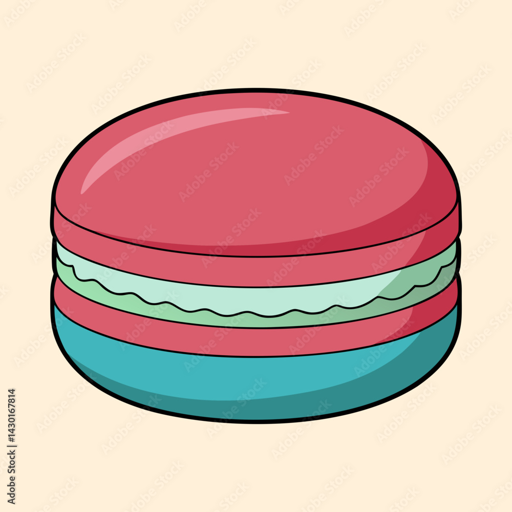 A Vibrant and Delicious Cartoon Macaron Delightful and Sweet Treat A Vibrant and Delicious Cartoon Macaron Delightful and Sweet Treat