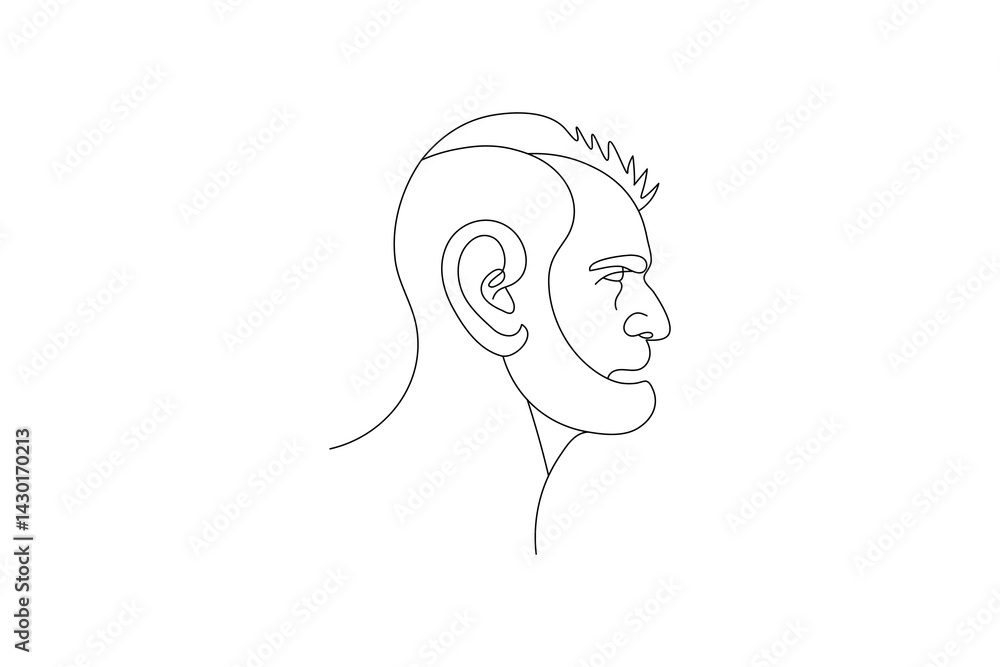 Human ear continuous one line art outline vector minimalist design
Human ear continuous one line art outline vector minimalist design