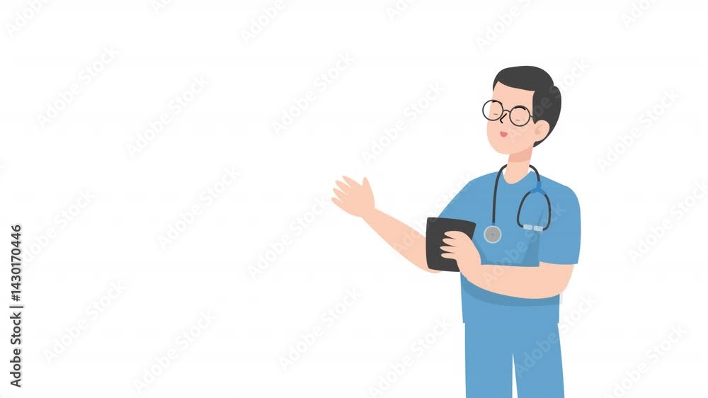 Doctor standing holding coffee cartoon animation
Doctor standing holding coffee cartoon animation