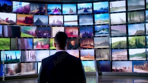 4K Video: Person Facing Dynamic Multimedia Video Wall