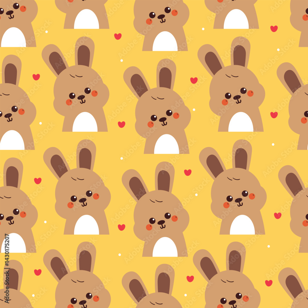 Naklejka premium seamless pattern cute cartoon bunny. cute animal drawing for wallpaper and background