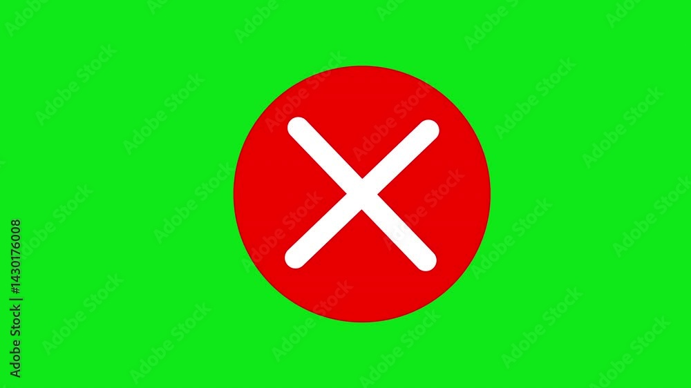 Cross Mark X Animation Transparent Green Background Cross Mark X Animation Transparent Green Background