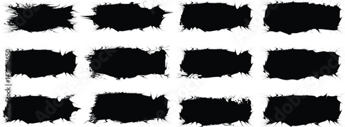 Broush Mega bundle of different ink painted lines,artistic.strokes:rectangle,square and round freehand design elements:waves,circles,triangles.Vector freehand drawings.Ink splatters,grungy Vector arti