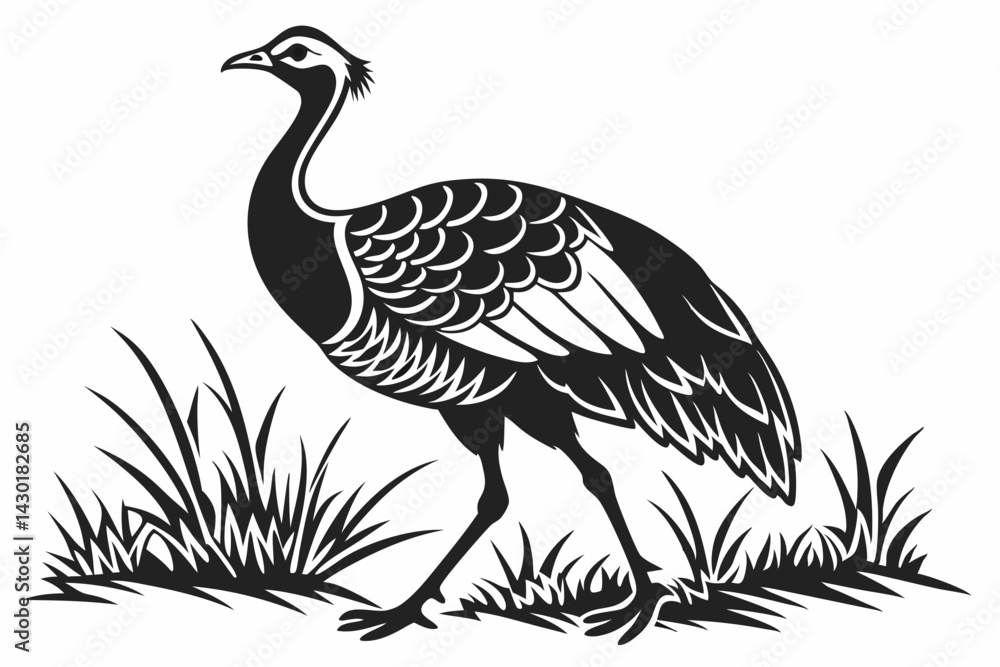 Naklejka premium bustard sihouette black vector