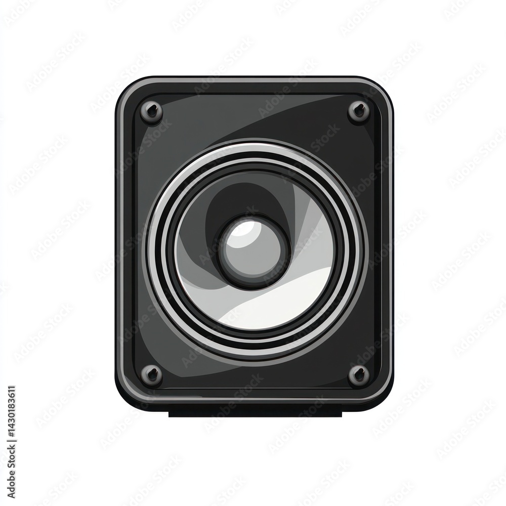 Black Square Speaker Illustration Black Square Speaker Illustration