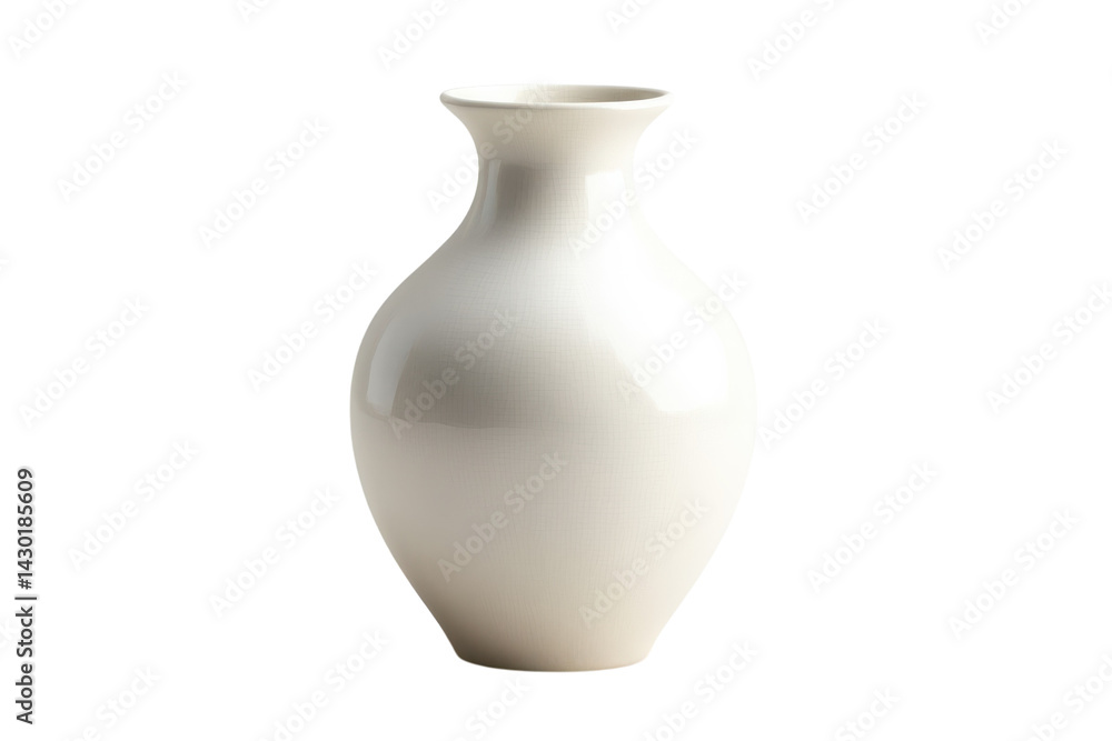 Elegant off white porcelain vase a timeless design isolated against a black background showcasing its smooth curves and subtle sheen on transparent background Elegant off white porcelain vase a timeless design isolated against a black background showcasing its smooth curves and subtle sheen on transparent background