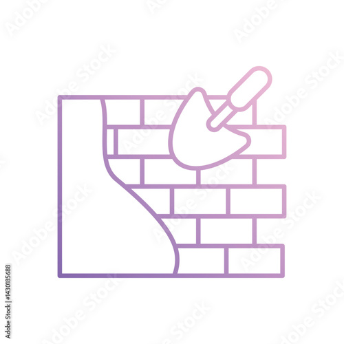 Wall Construction icon vector stock illustration